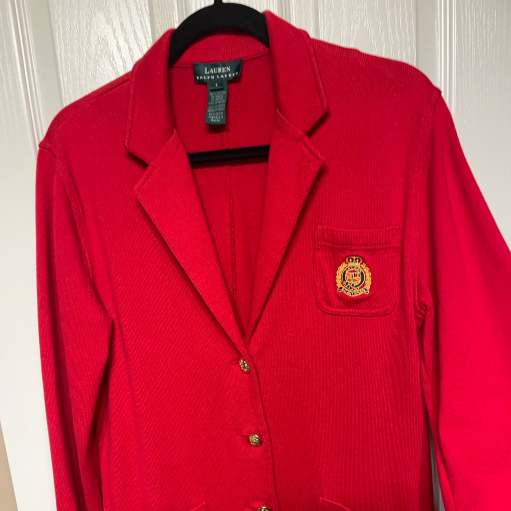 Raphael Lauren Blazer Sweater Great Condition Color Red Size L